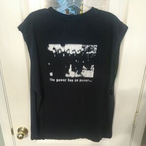 RARE BAD RELIGION XL PUNK KBD VINTAGE ANVIL TOUR CUT SLEEVELESS T-SHIRT 2 SIDED